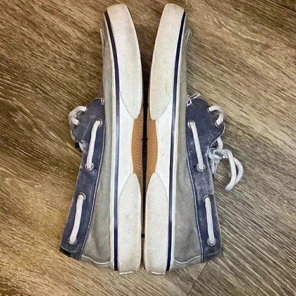 Mens Grey and Blue Sperry Boat Shoes - 9 - Picture 9 of 10